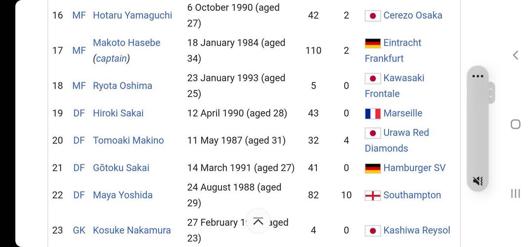 世界杯日本球员名单表