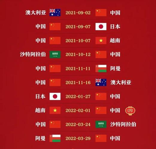 中国足球对越南比赛时间表